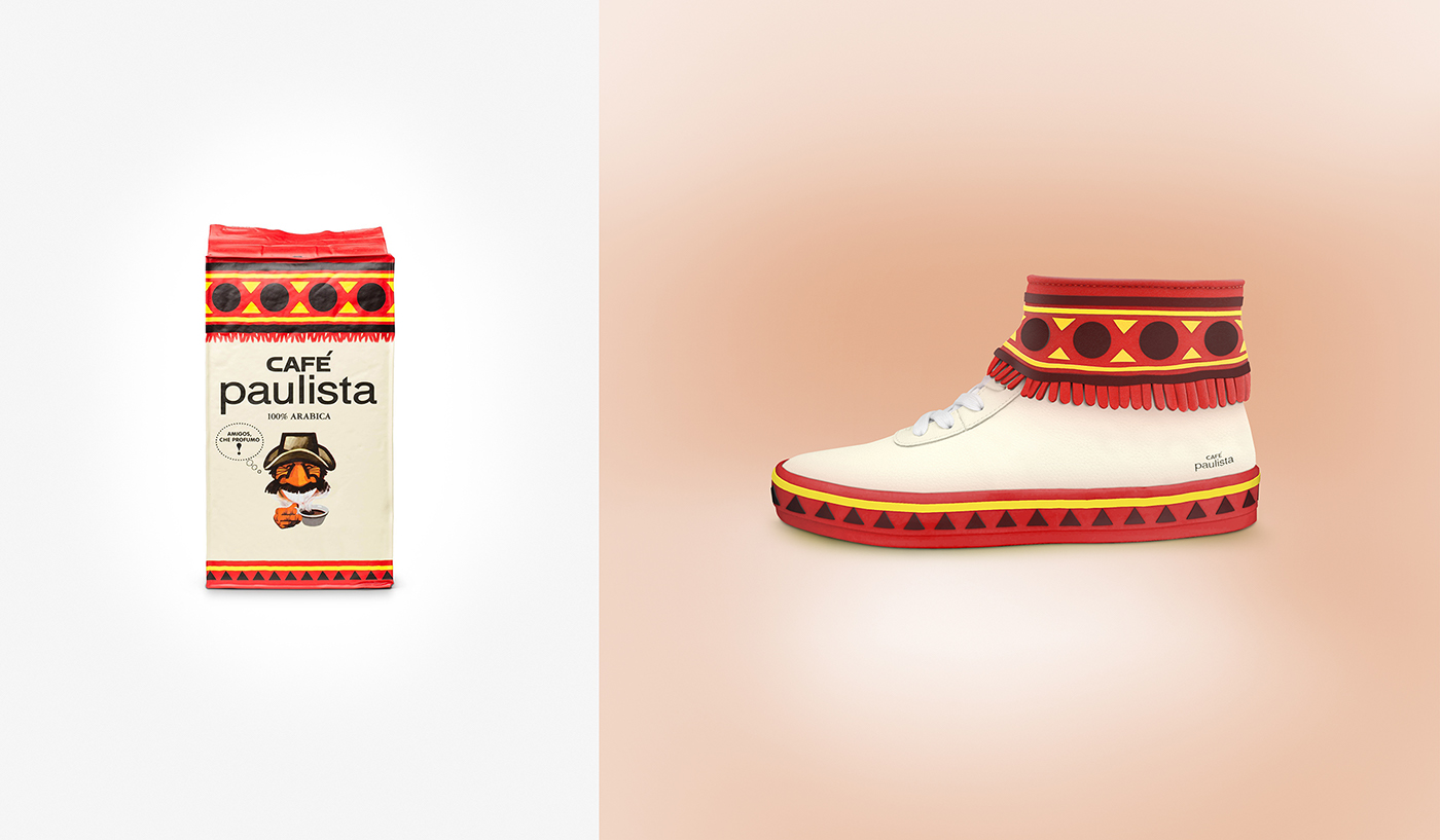 sneaker sneakers co-branding vintage brand italian fiction fictional package Packaging