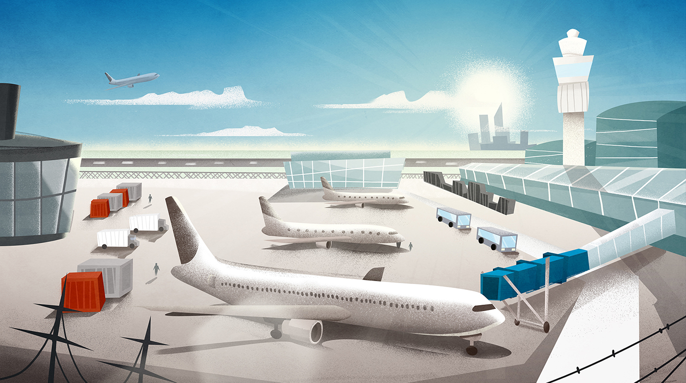 background backgrounds Animated Series motion design airport children photoshop cartoon 2D Animation Character