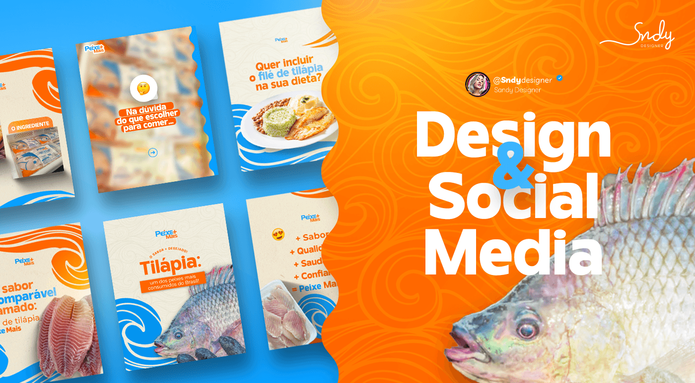 design social media peixaria peixe rede social feed post story marketing  