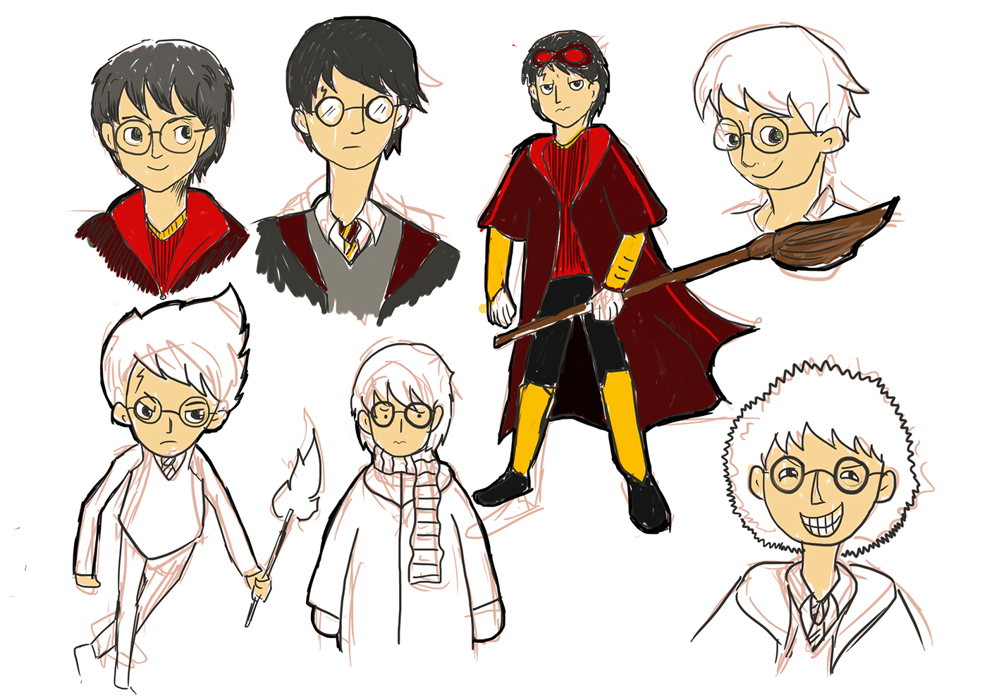 Harry Potter cartoon's characters on Behance
