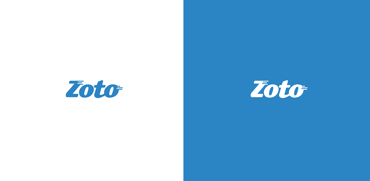 Zoto app business card mobile identity logo wordmark brand blue Stationery