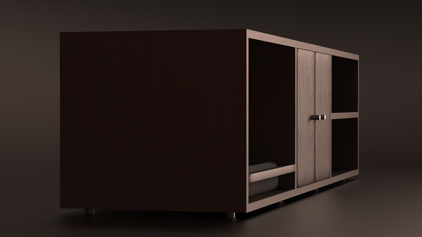 3D ceramic credenza furniture industrial design  interior design  keyshot petfriendly Render wood