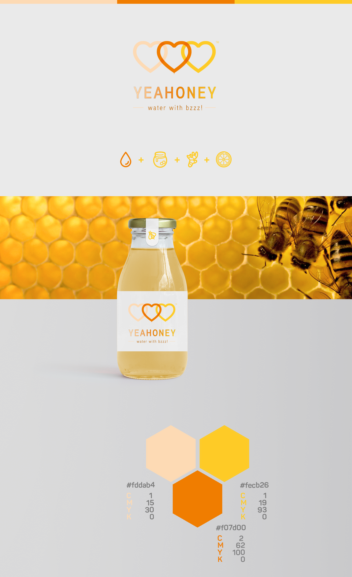 honey identity water logo