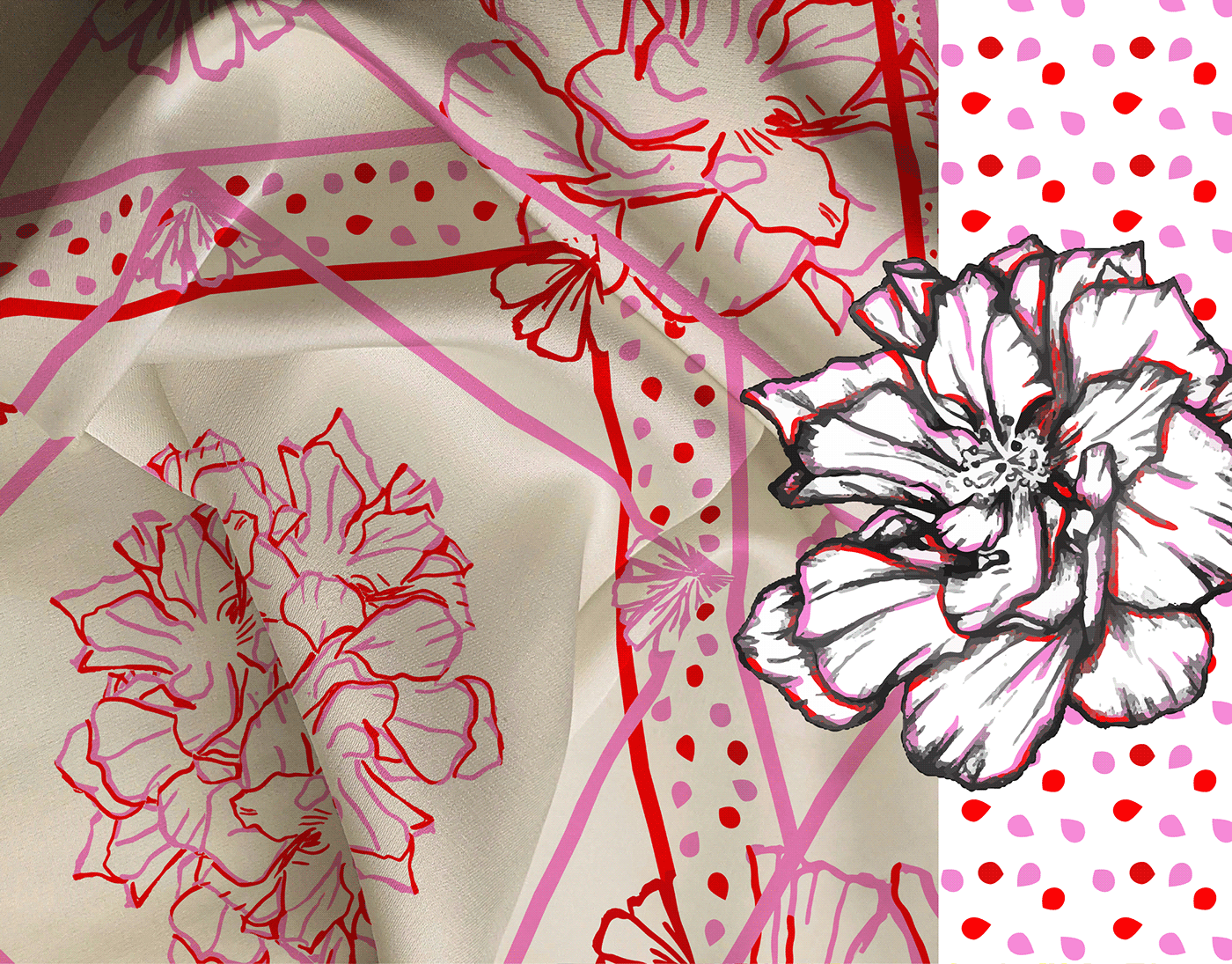 ILLUSTRATION  adobe illustrator Diseño Textil ilustracion digital illustration Drawing  diseño gráfico scarf design textile pañuelos