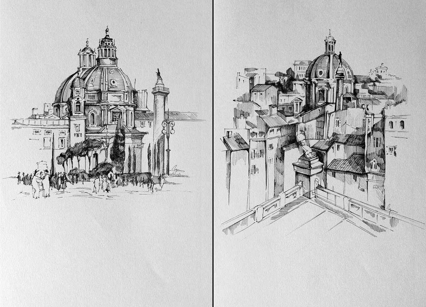 #rome #sketch #sketchbook   #ink #architecture #graphics