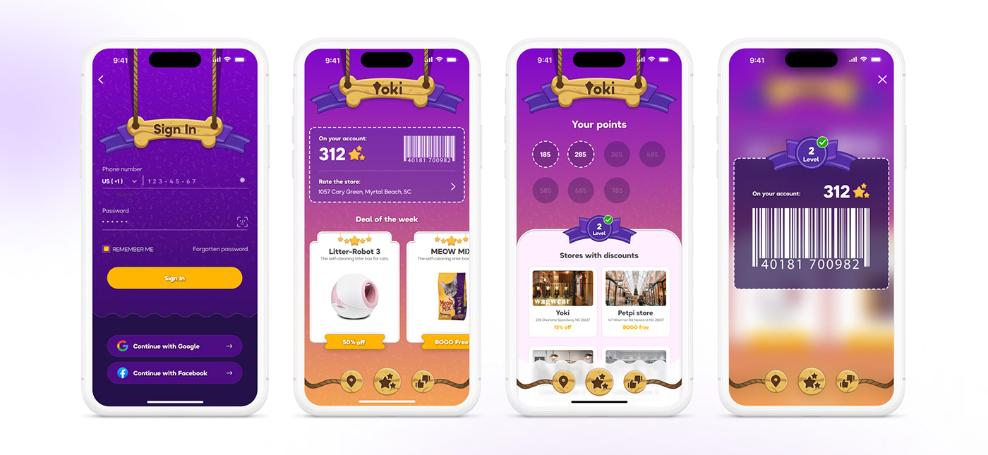 Mobile app UI/UX iOS App user interface Logo Design Pet mobile design Figma app design petstore app