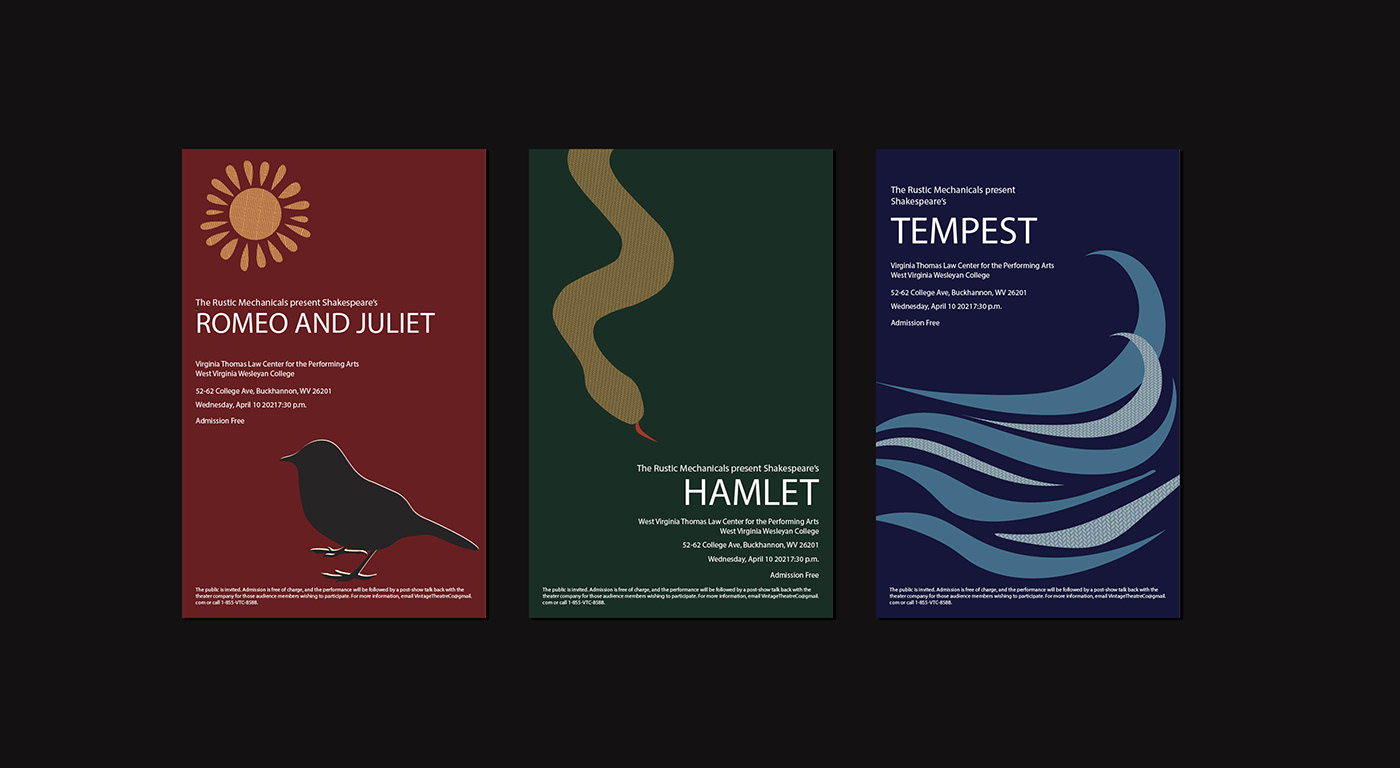 shakespeare hamlet poster Romeo and Juliet tempest theater 