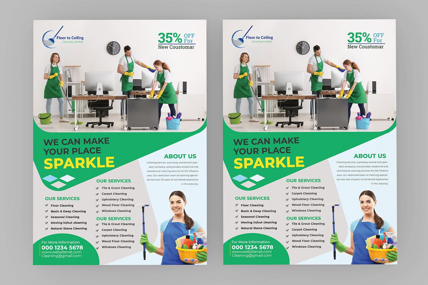 Cleaning Services Flyer Template on Behance Regarding Commercial Cleaning Brochure Templates