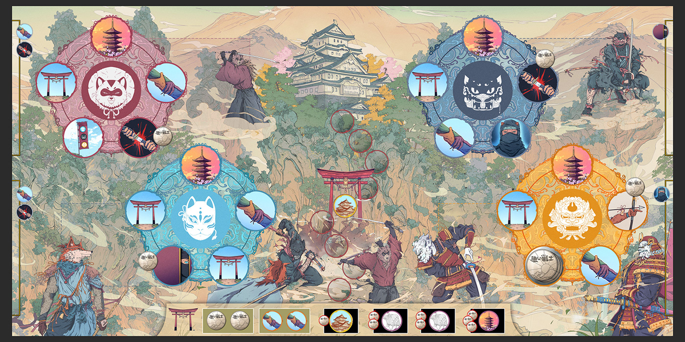 boardgame cardgame tabletop tabletopgame samurai ninja ronin monk ukiyoe shinto