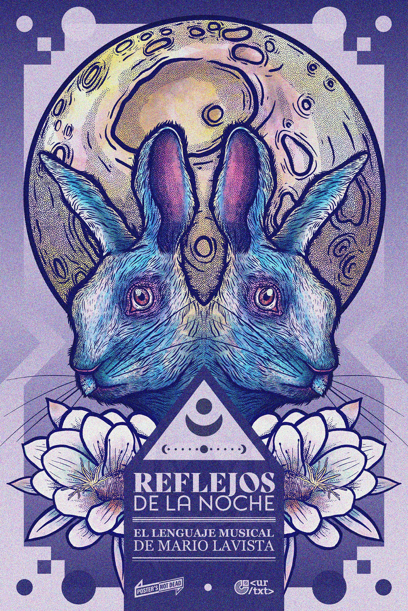 graphic design  Mario lavista music musica poster exhibition Reflejos De La Noche