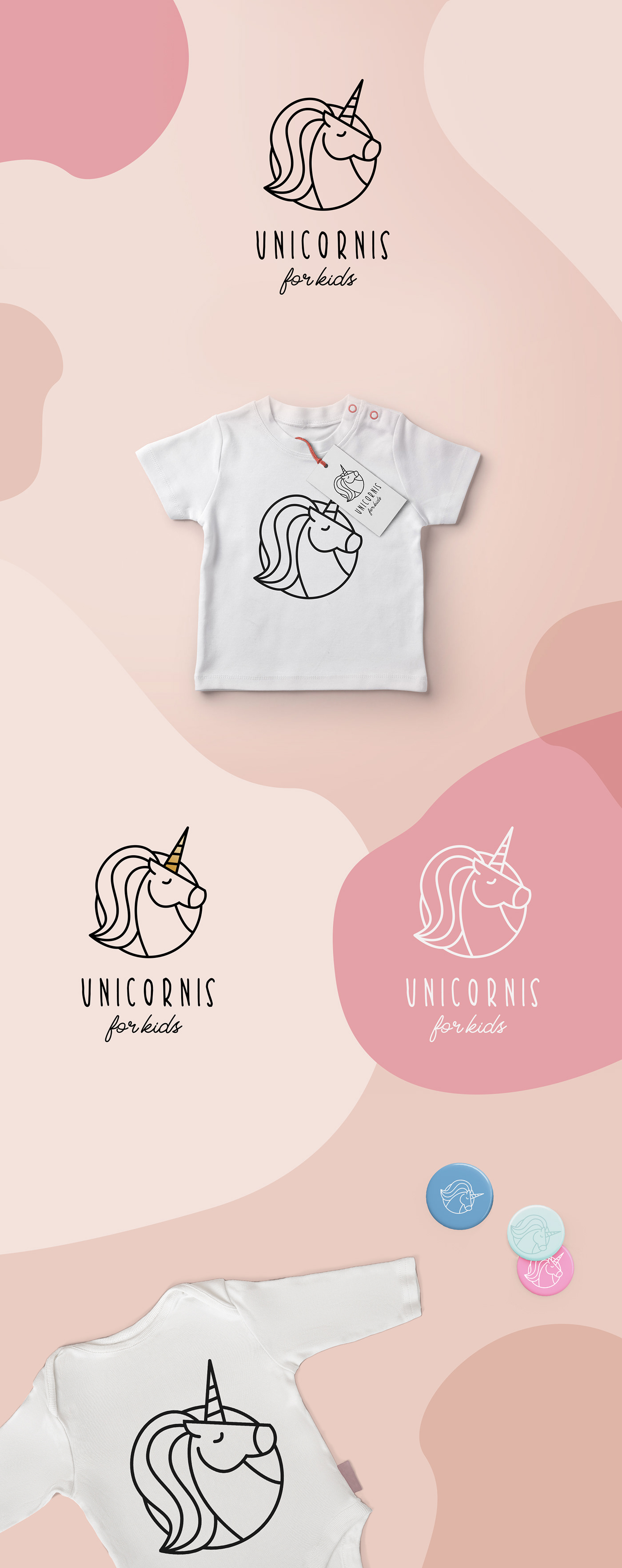 unicorn logo Logotype Kidsfashion graphicdesign Illustrator vector