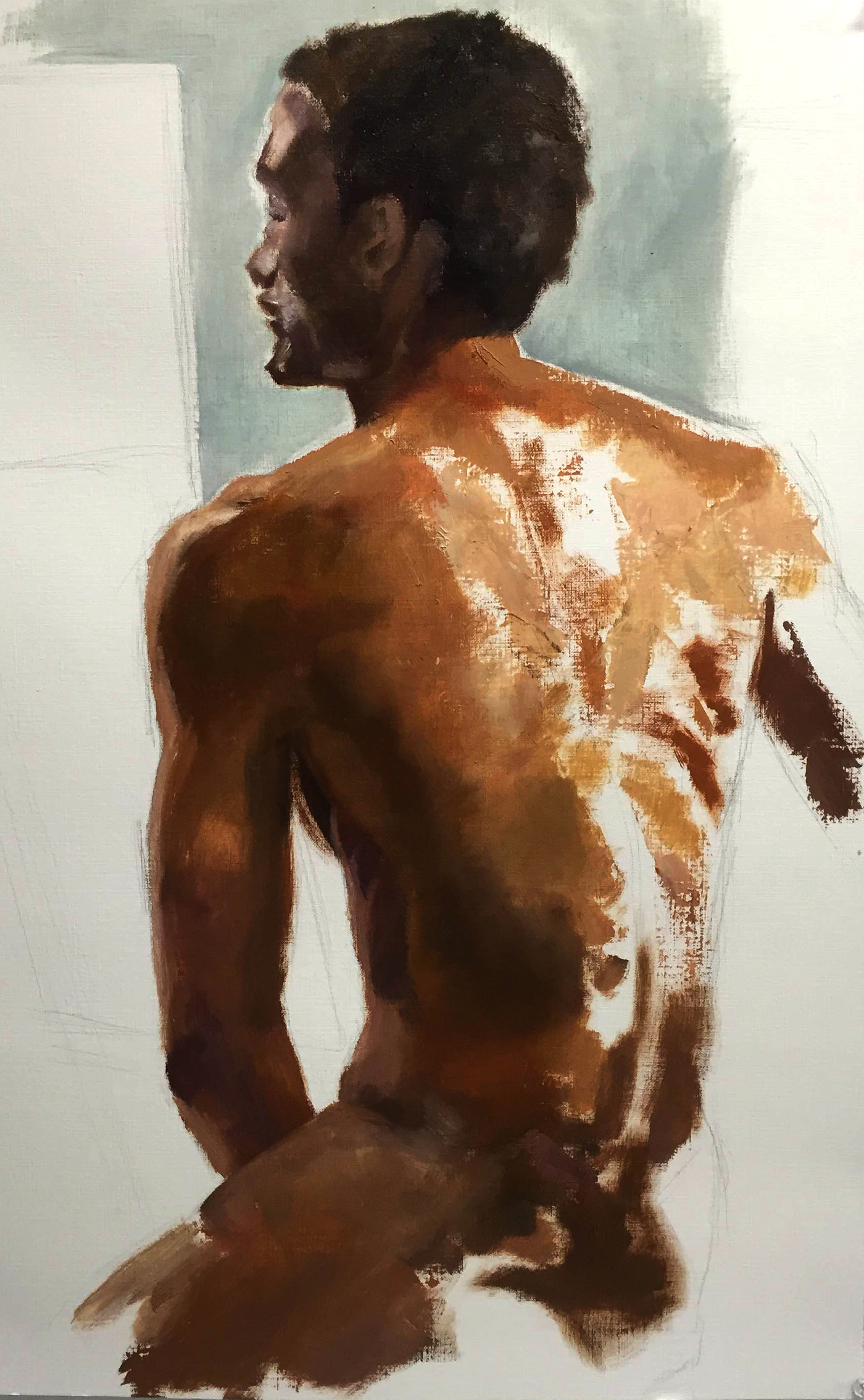 Oils back Figure Painting sketch