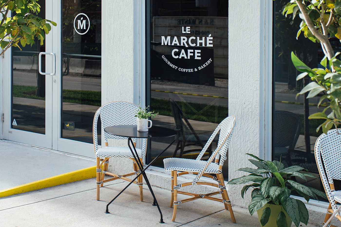 Le Marche Cafe cafe brand logo emblem monogram red print design jiani lu jiani Coffee beans miami rustic