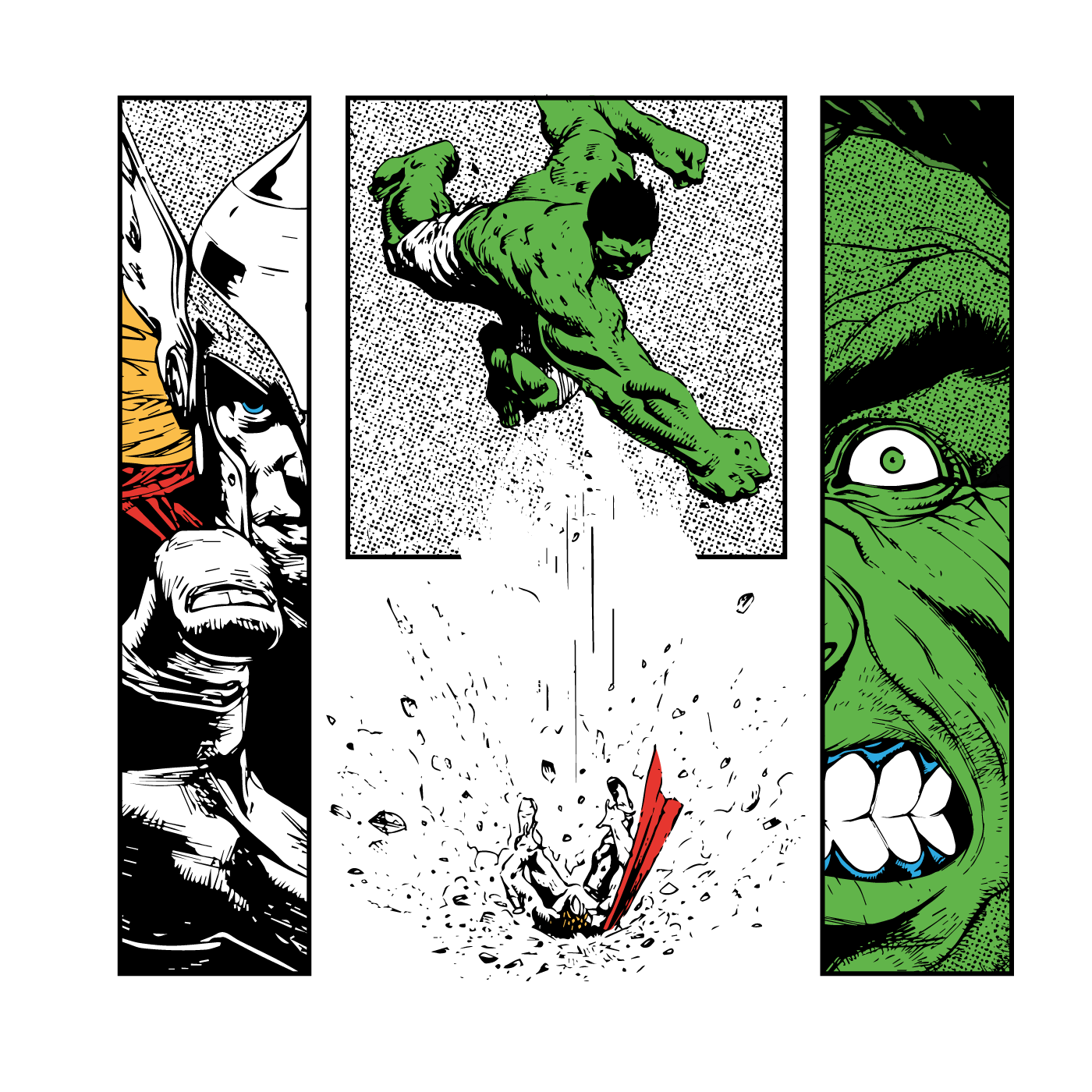 marvel comics tees Thor Hulk iron man captain america black panther tshirt