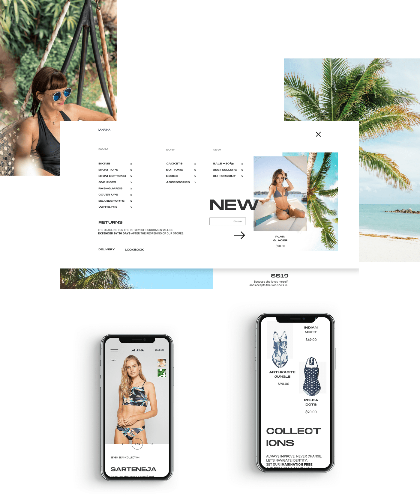 ecommerce swimwear Fashion UI minimal web design swimwear ux UX eCommerce uxui web concept