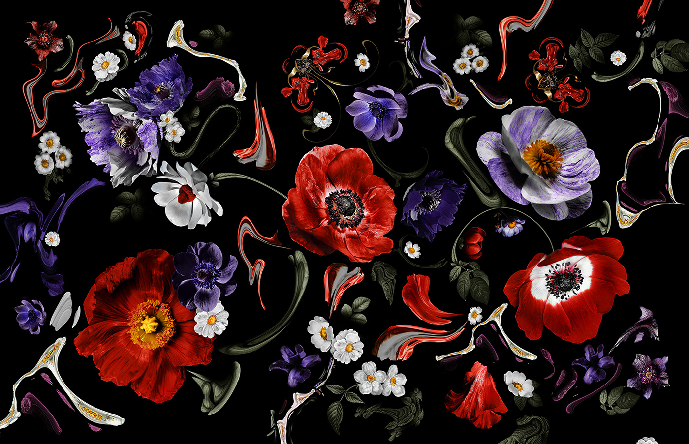 bag botanical illustration design flower print Jon Jacobsen lipstick Lisa Eldridge Make Up surreal