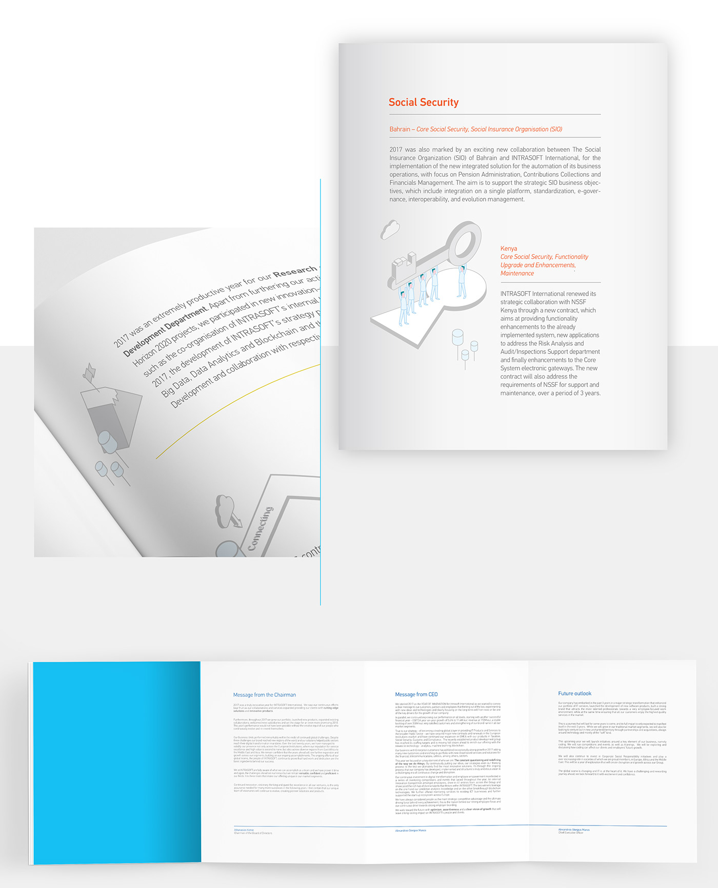 annual report innovation Isometric typography   editorial corporate