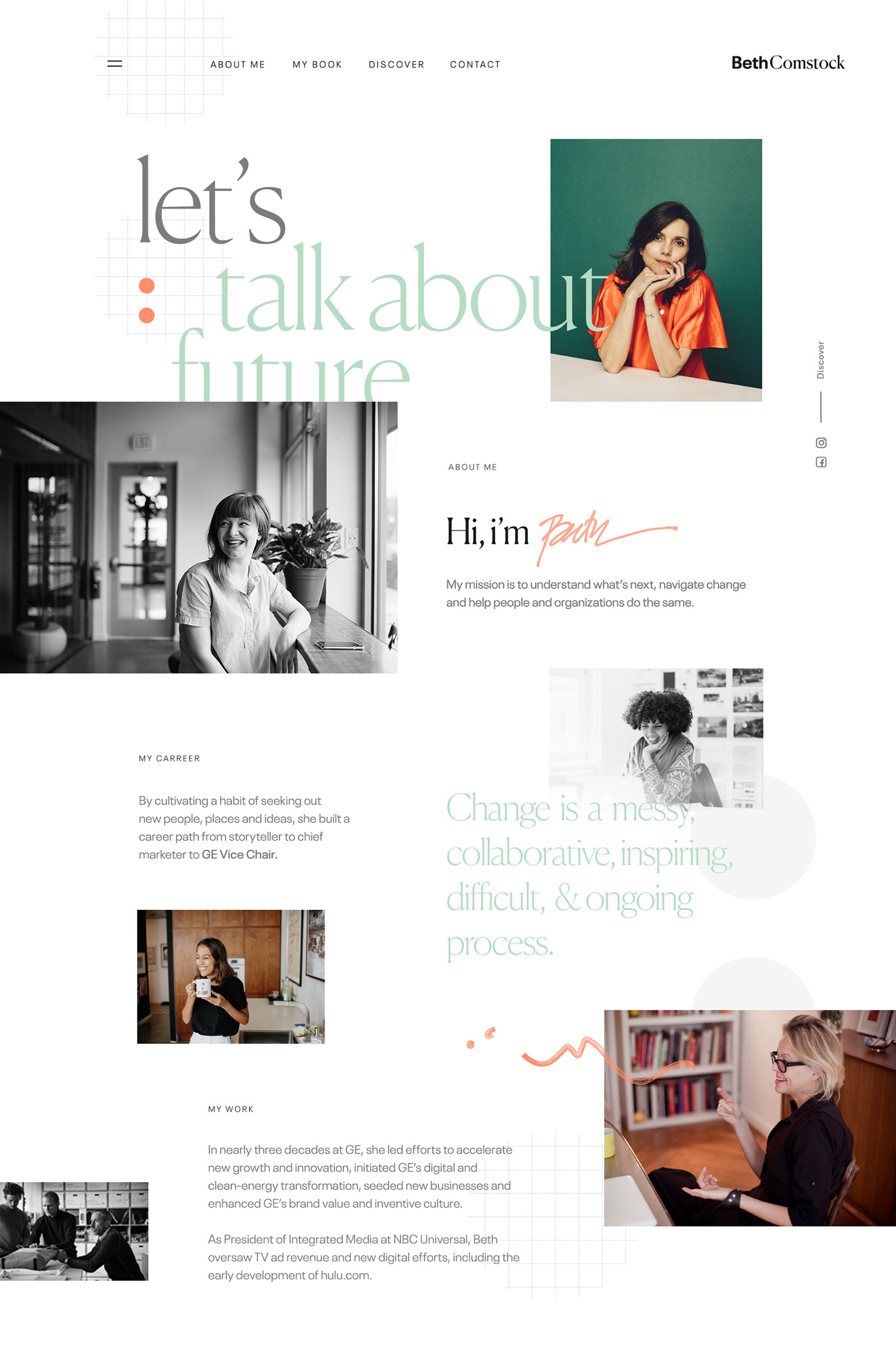 rebranding tipography identity beth comstock corporative lifestyle high-end speaker TED Talk