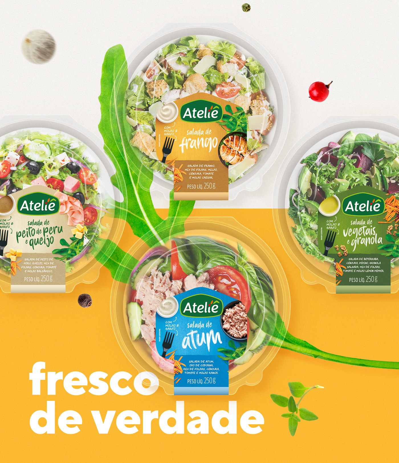 salad salada ateliê Sabor Health green organic vegetables Packaging natural