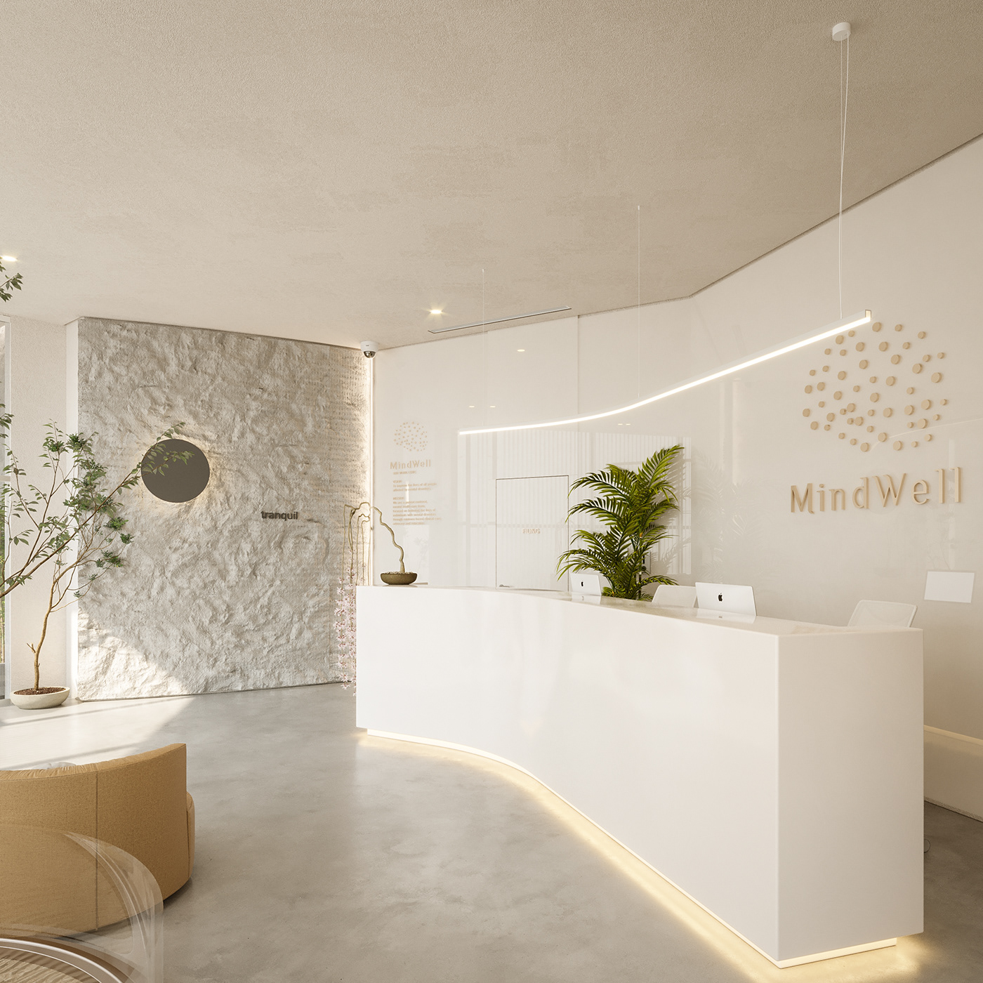 clinic design healthcare Interior japanese light medical Render Wellness minimal