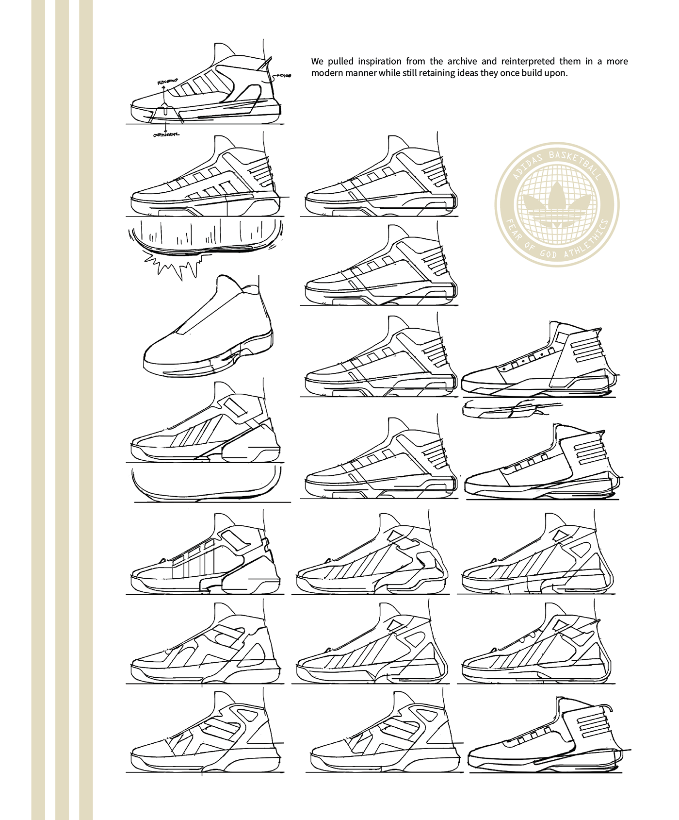 adidas basketball sneakers design industrial design  product design  footwear design concept sketch rendering
