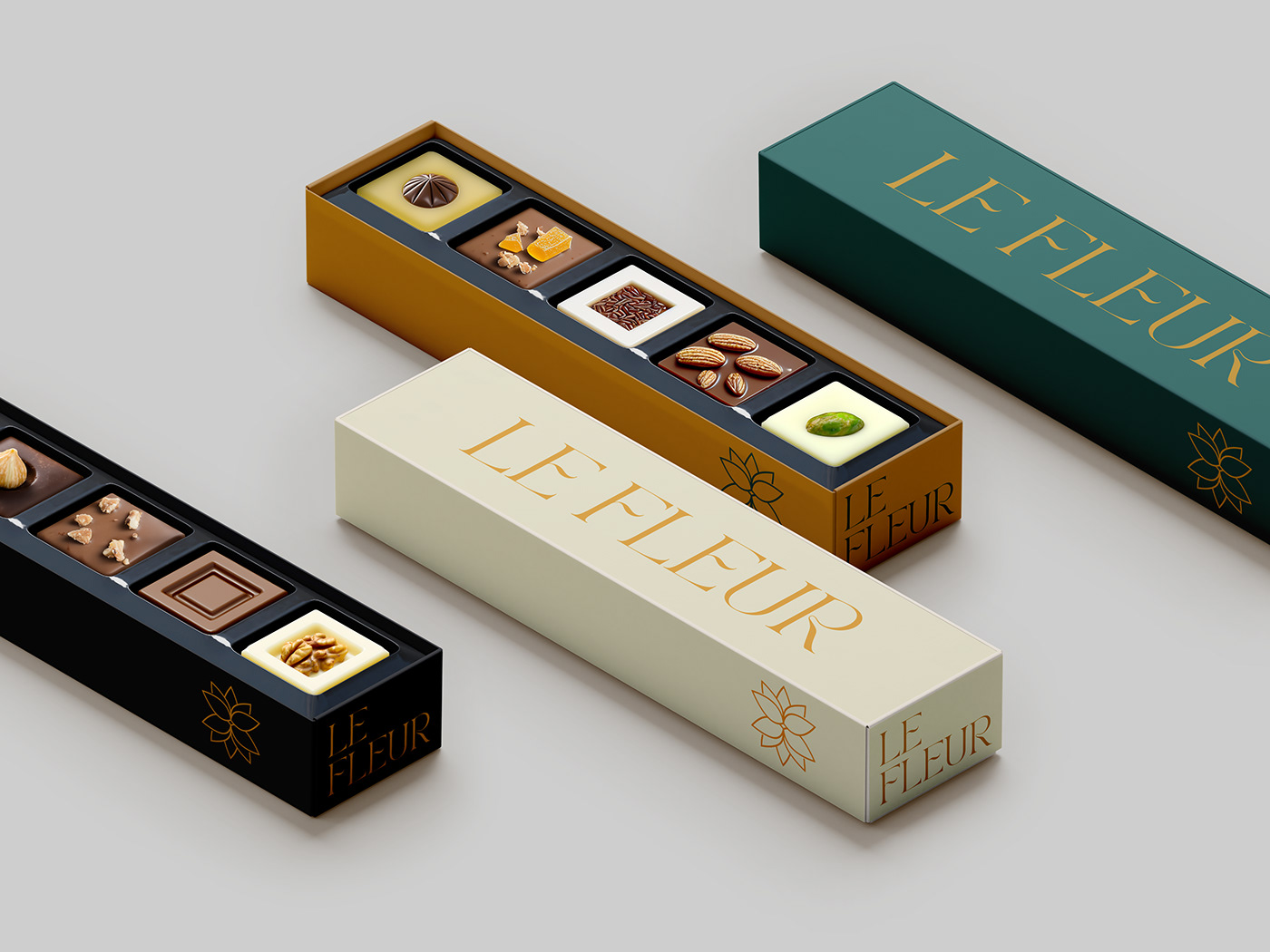 brand identity visual identity Brand Design branding  Packaging Flower Shop boutique luxury chocolate Luxury Design