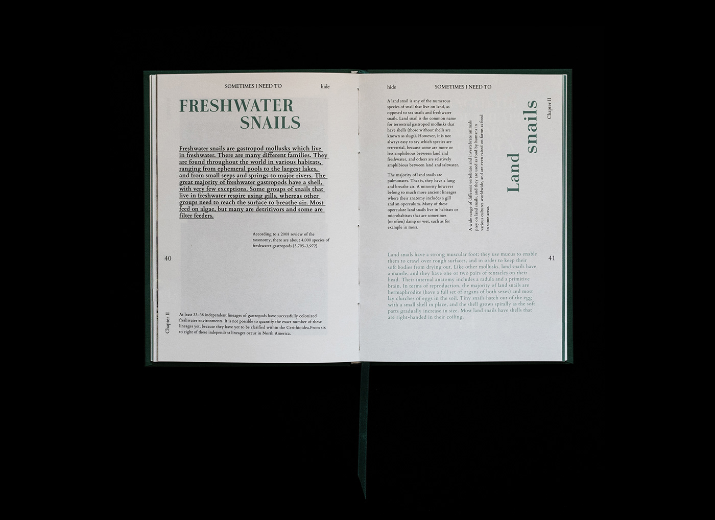 book editorial design  Wydawnictwo Zine  książka green typography   Shells book design poznan