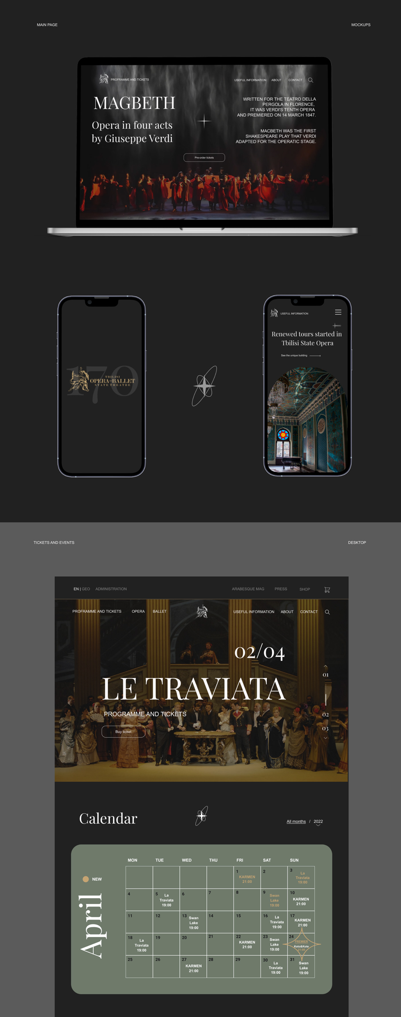app apple watch ballet ipnone macbook opera ticket UI ux Web Design 