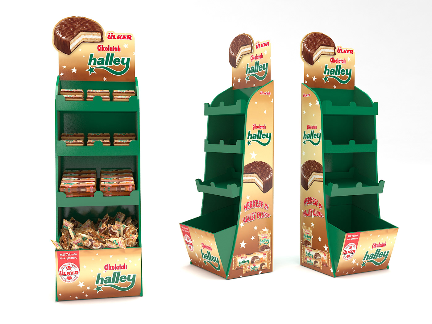 3D cardboard Display Halley herkese bi halley oluyor marketing   pop posm Stand ulker