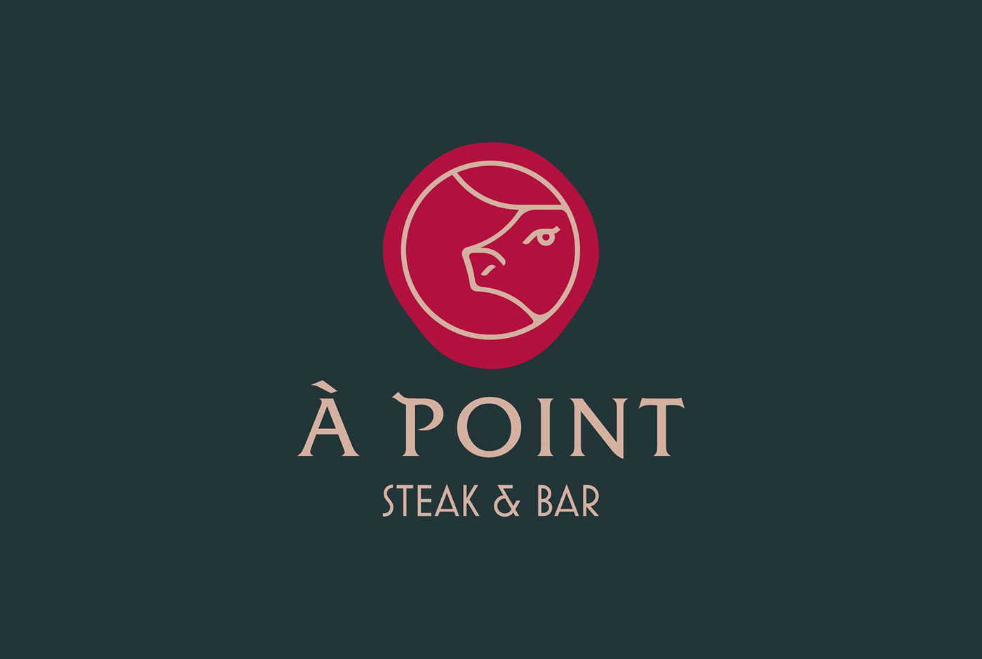 steak logo bar signboard meat ox bull red
