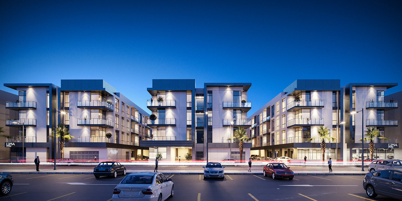CGI architecture corona dubai residential complex 3D visualization