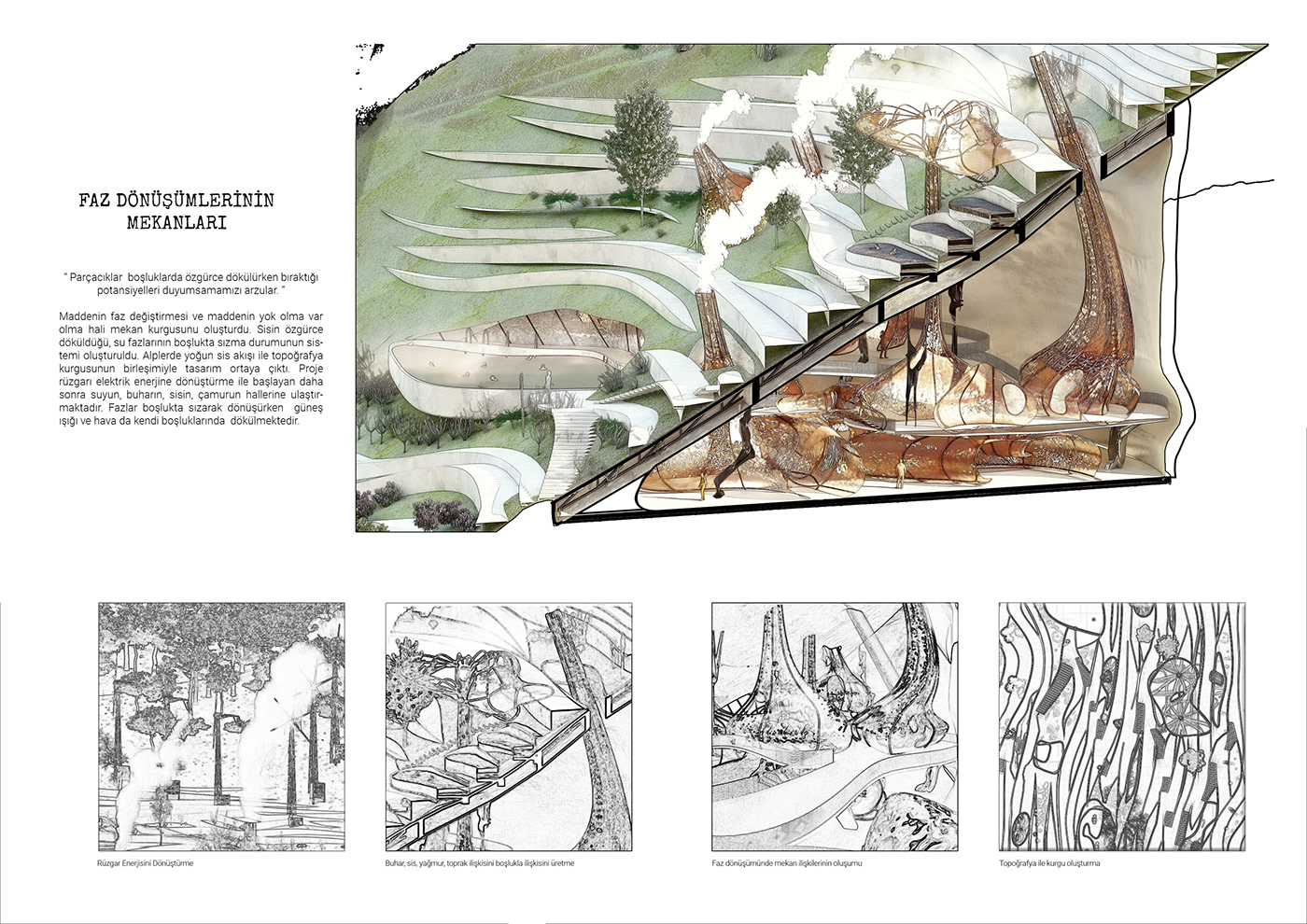 3D alps architecture CGI design healthy modern natural pranayama visualization