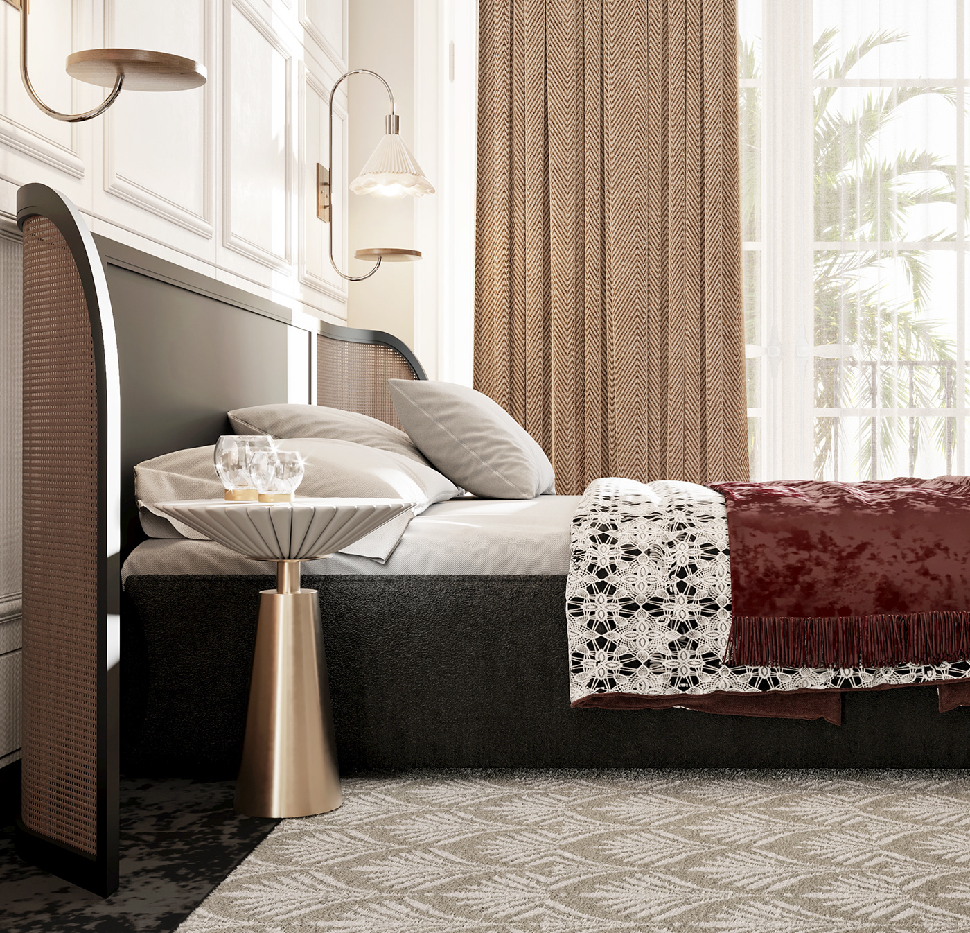 suite bedroom bedroom design 3dsmax creative living room corona Render architecture 3D