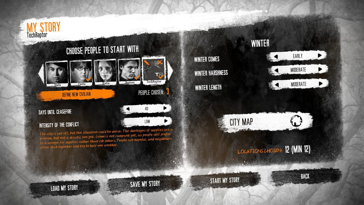 tWoM this war of mine UI photo Photography  ux GUI Icon game