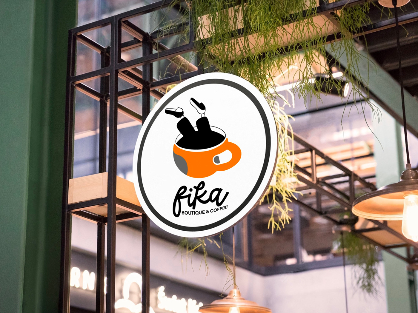 branding  Coffee House fika logo