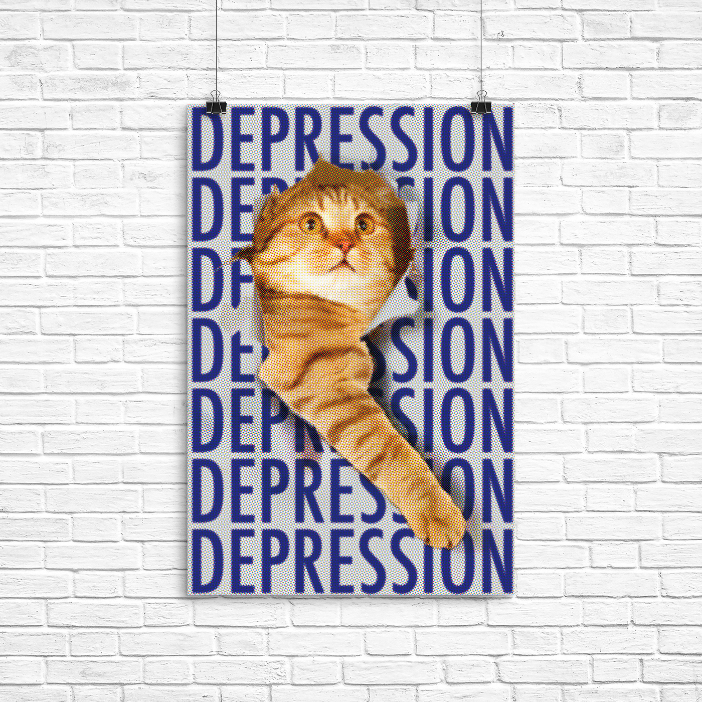 Cat cat therapy Pet Therapy Poster Design animal Love healthcare mental health screen print depression anxiety