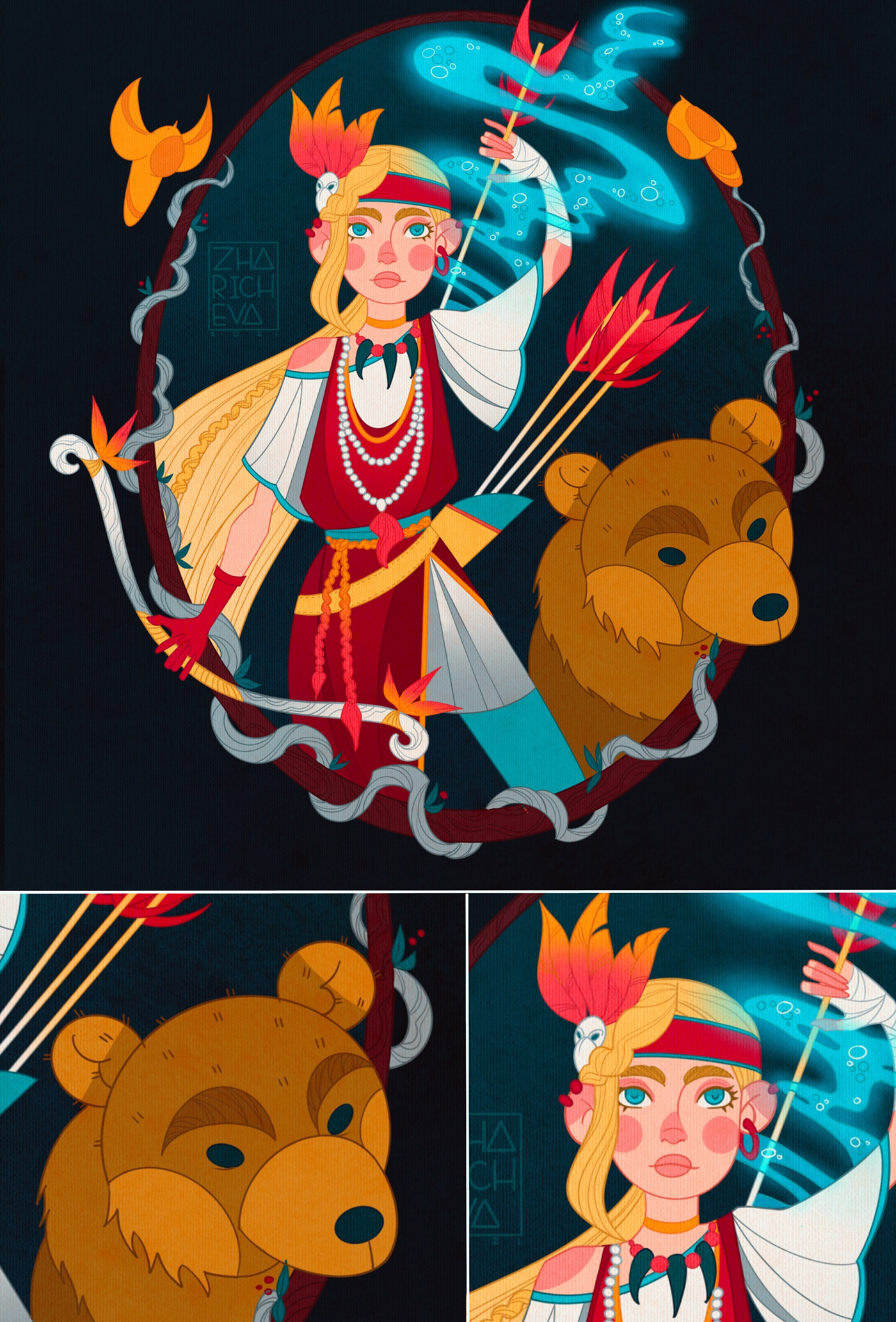 art Character design  fantasy ILLUSTRATION  postcard board game card game Illustrator