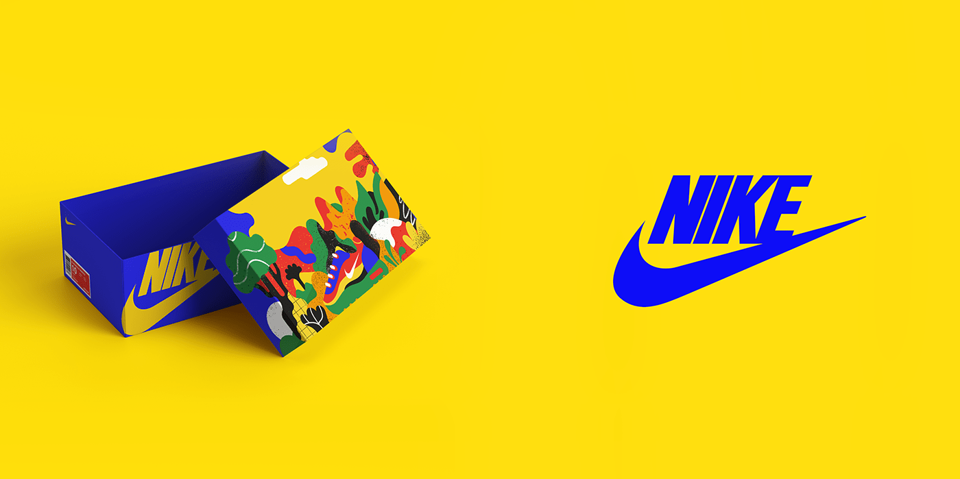 brand identity Digital Art  ILLUSTRATION  illustrations Mockup Nike nikeshoes Packaging flat illustration Vector Illustration