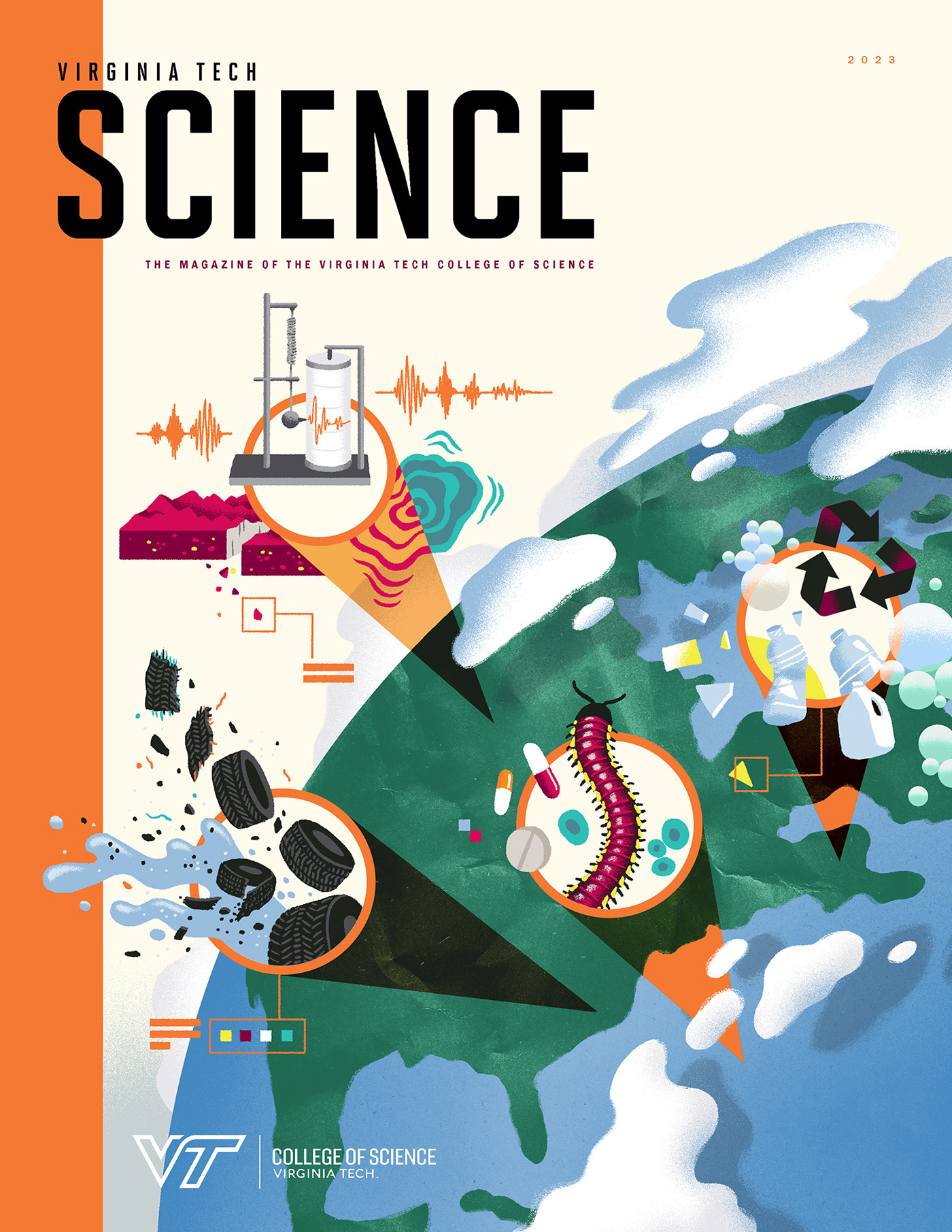 ILLUSTRATION  editorial magazine cover science earth environmental Nature Scientist design