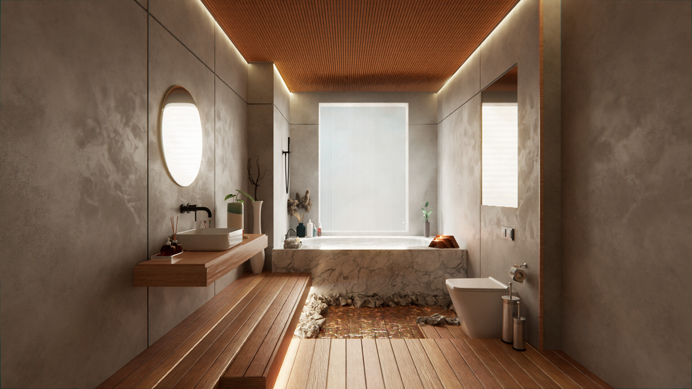 bathroom architecture visualization Render interior design  archviz CGI