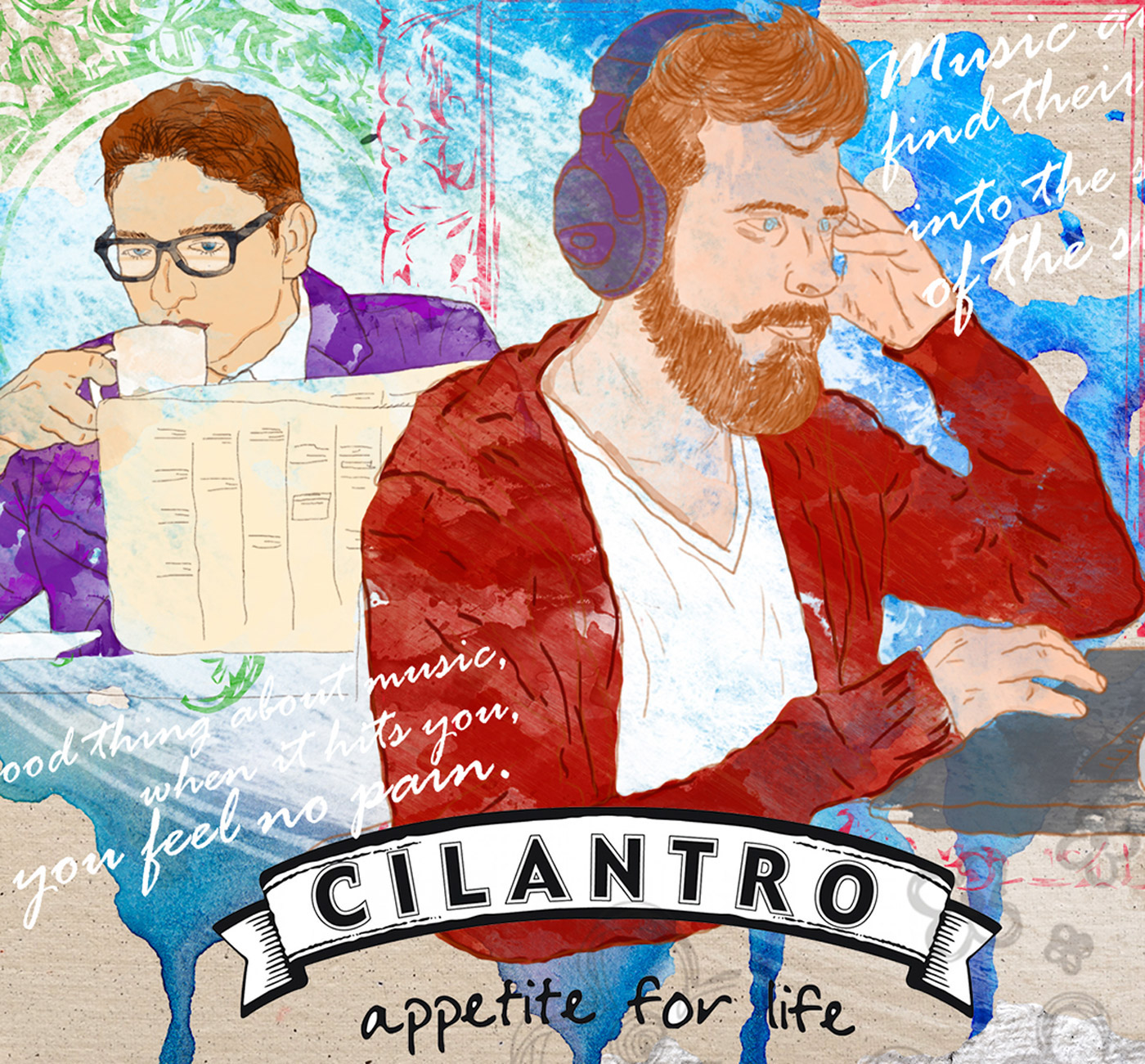 Cilantro cafe poster design art direction  graphic design  ILLUSTRATION  egypt Coffee branding 