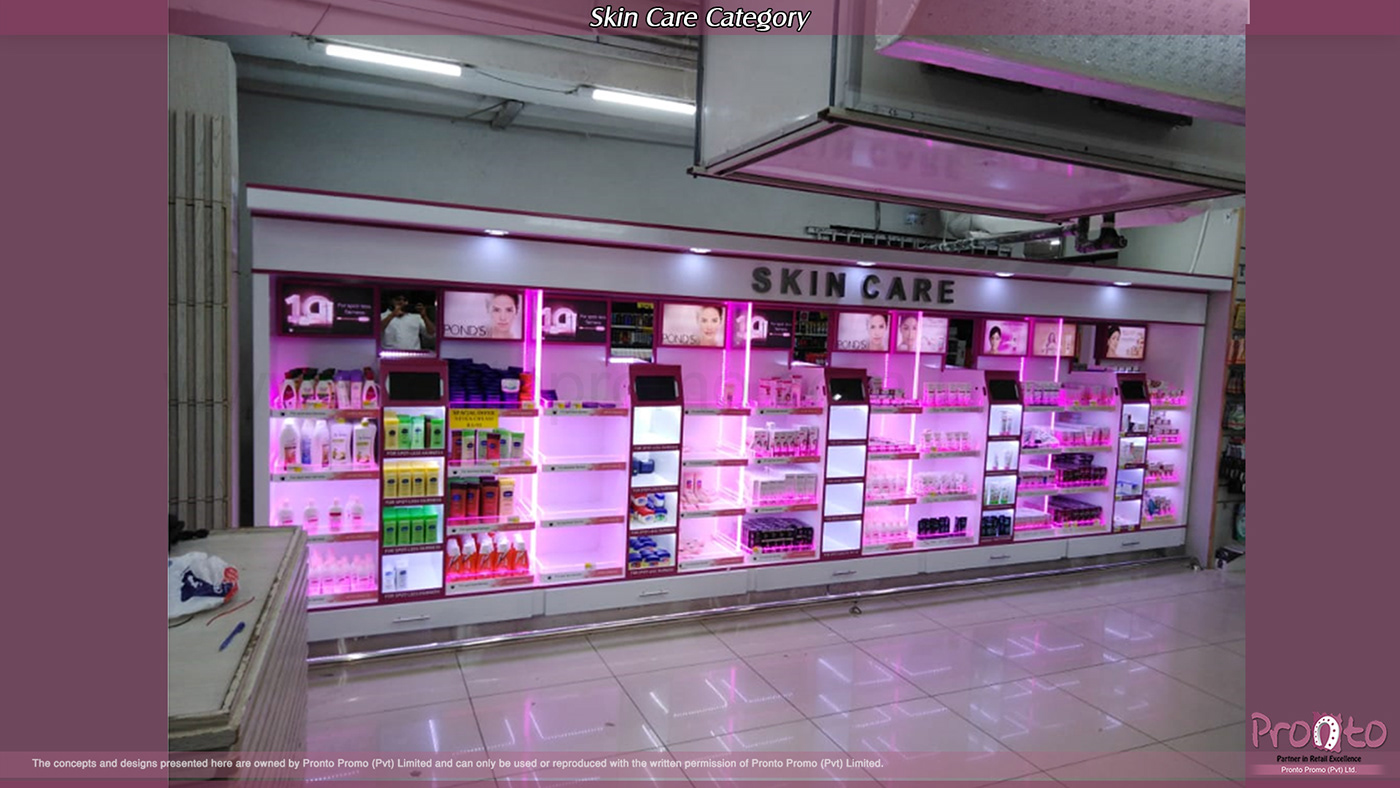 Unilever skin care category Display Stand posm beauty ponds Fair&lovely