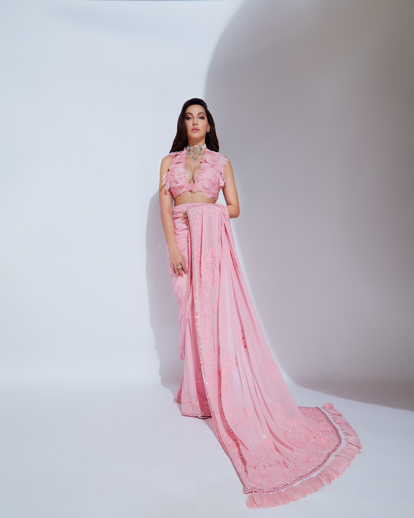 beauty Bollywood Celebrity editorial Fashion  hollywood India norafatehi pink portrait