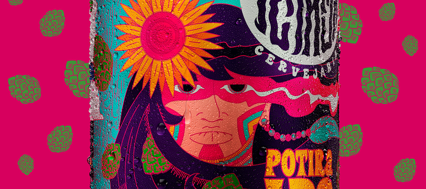 beer Label Packaging beverage can brewery psychedelic surreal Brazil colorful