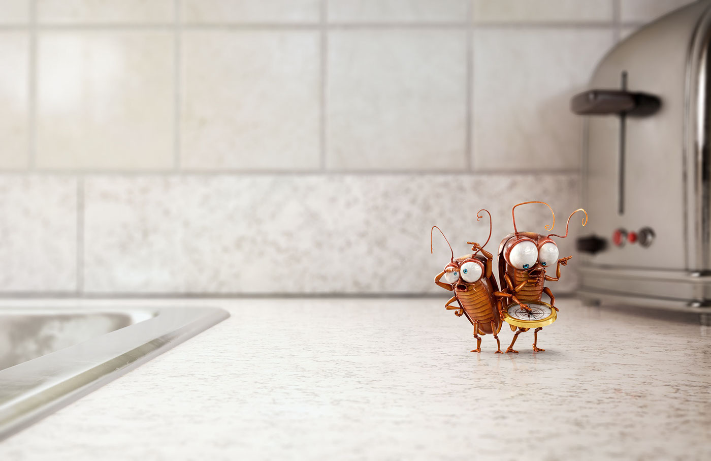 3D Digital Art  Character design  cockroach Fly mouse