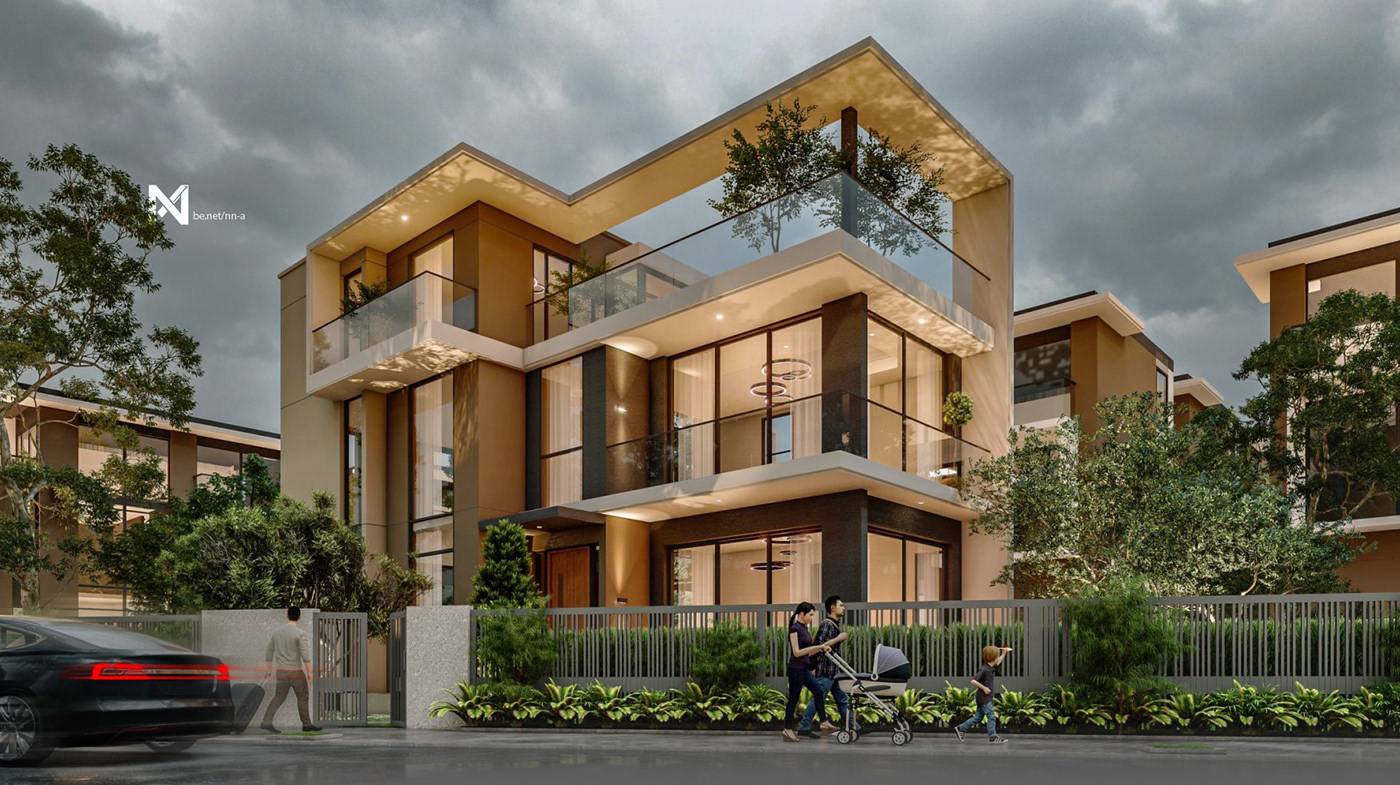 architecture exterior house modern Render Villa visualization