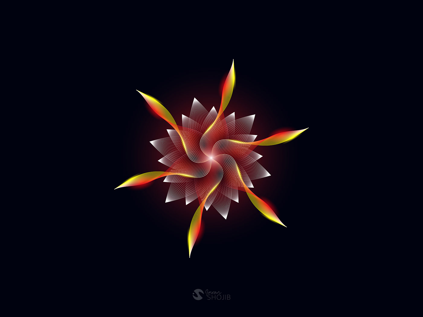 beauty butterfly digital illustration Drawing  flower glow light lineart neon vector