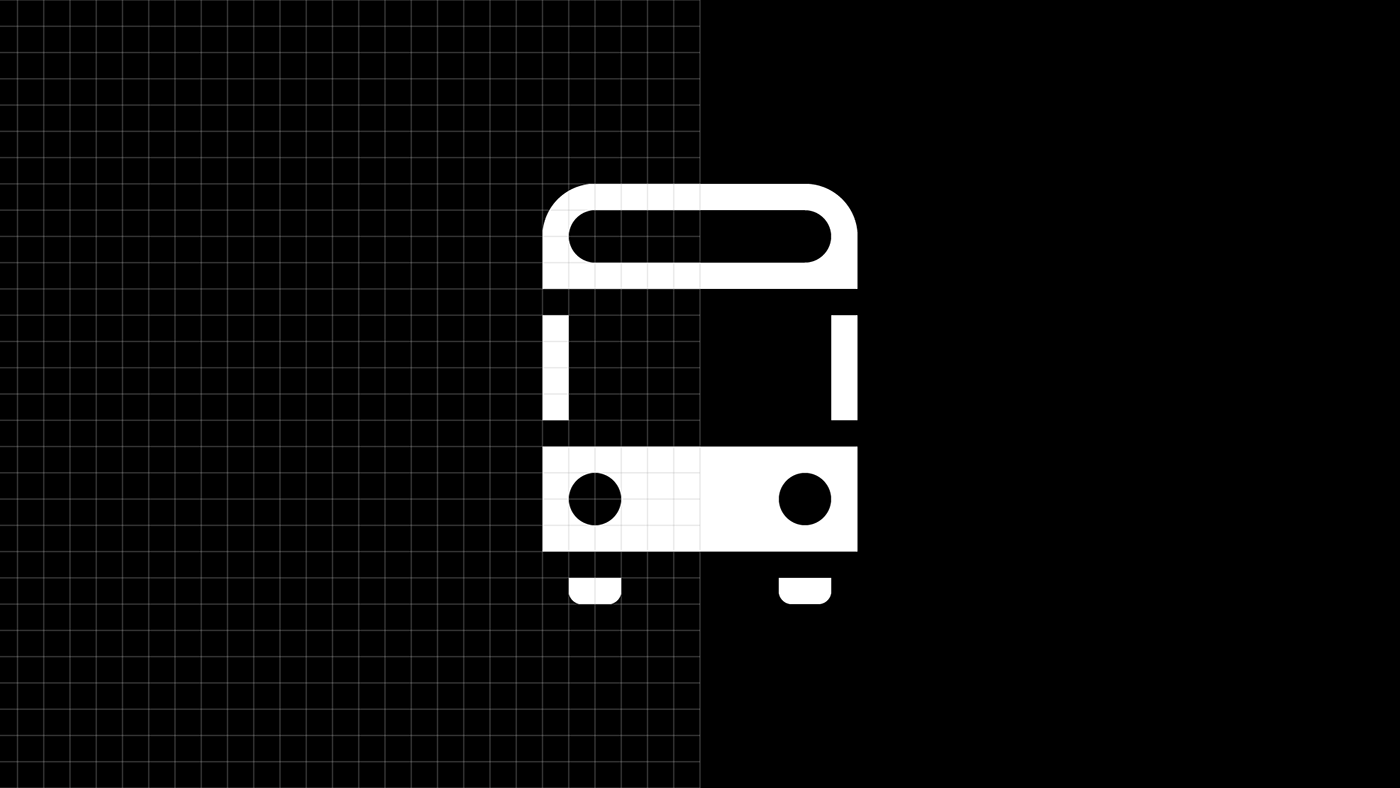 bus car design Icon ILLUSTRATION  modular pictogram tamer koseli taxi simple