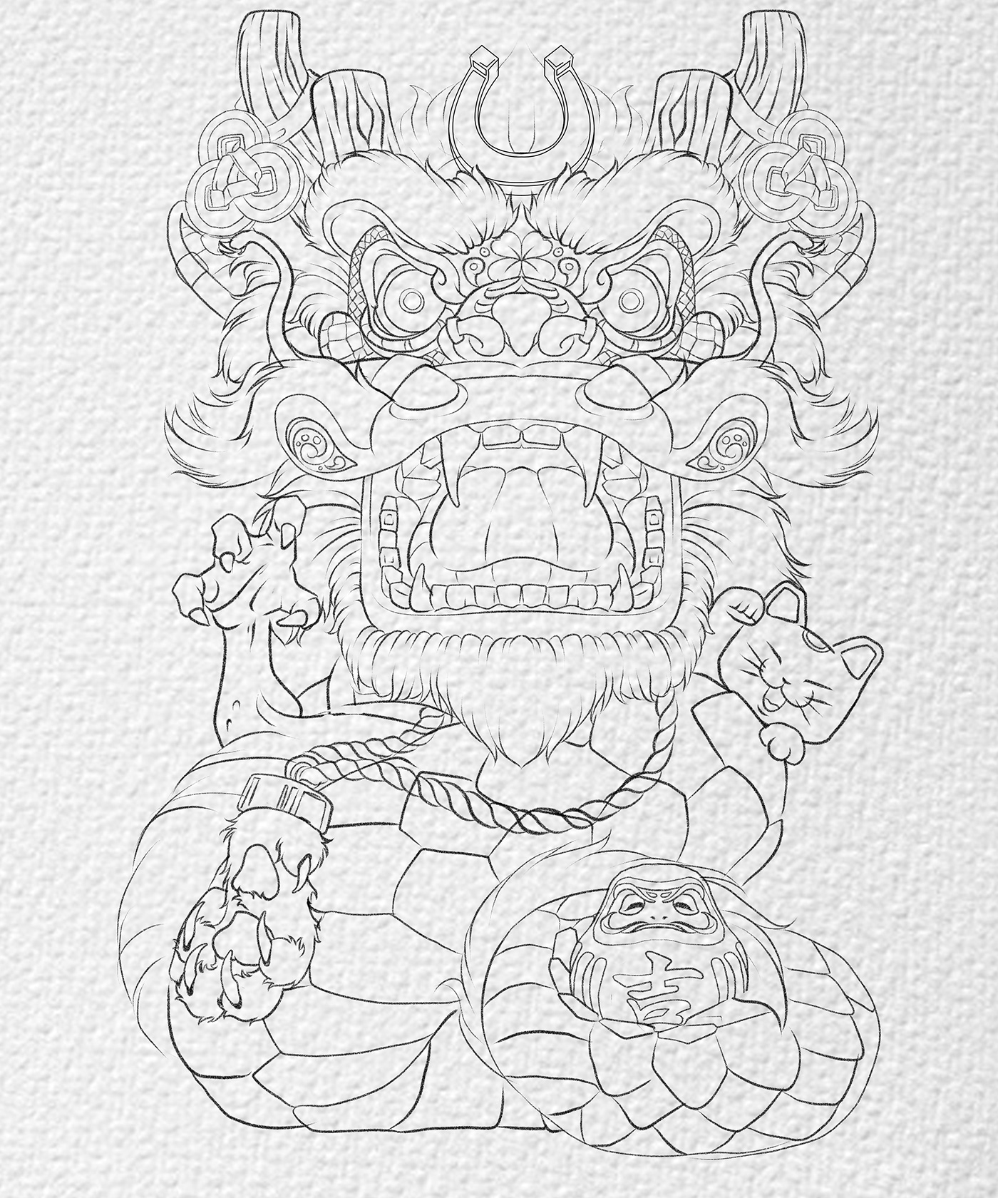 Good Luck year of the dragon dragon chinese zodiac lucky charm Digital Art  ILLUSTRATION  Graphic Designer design for sale lucky