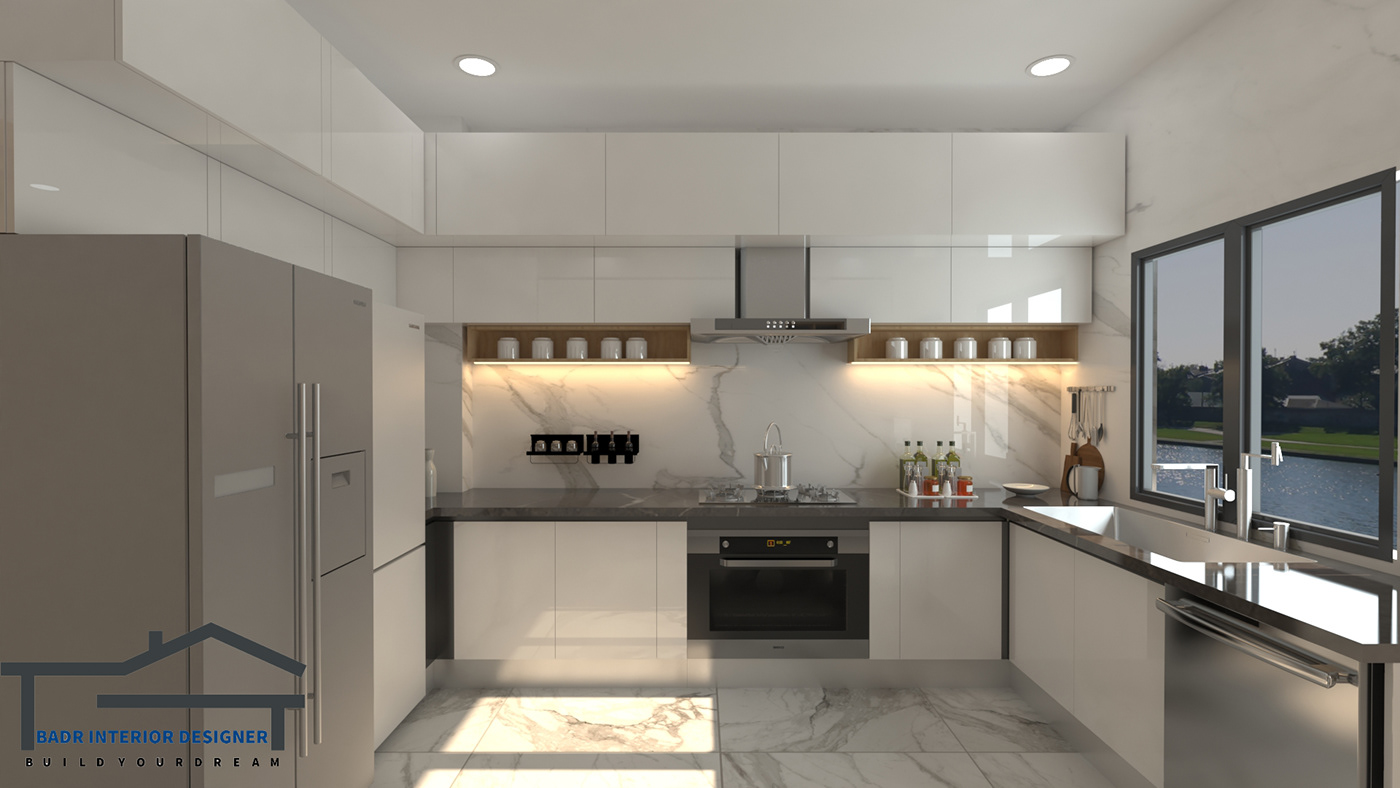 Render interior design  3ds max modern architecture visualization vray 3d modeling kitchen kitchen design